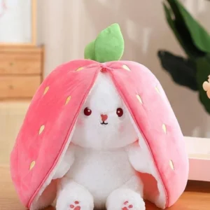 Adorable Strawberry Rabbit Plushie, Cute Bunny Soft Toy